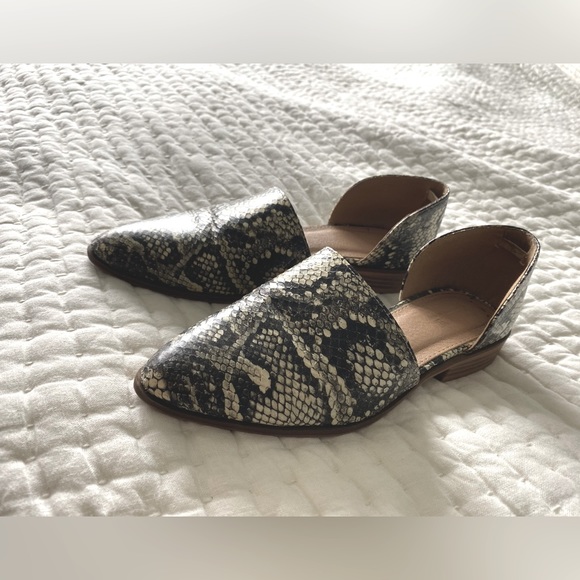 Catherine Malandrino Alaney Snakeskin Print D'orsay Flats Size 7 - Picture 5 of 6